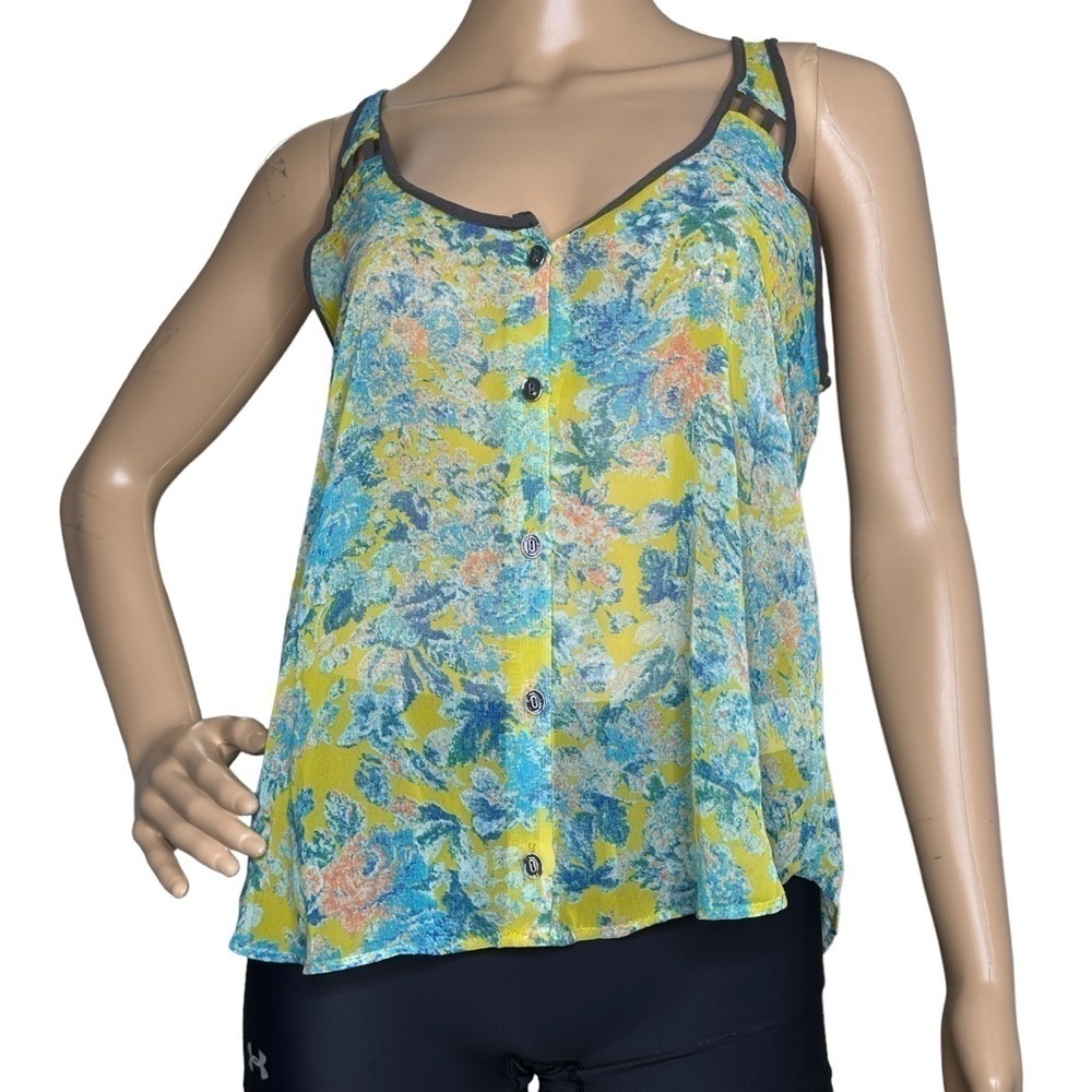 Lush multicolored sheer tank, XS